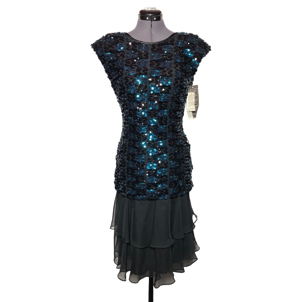 Vintage Witchy Prom Dress Party Cocktail Sequin Punk whimsygoth NWT 35-32-35